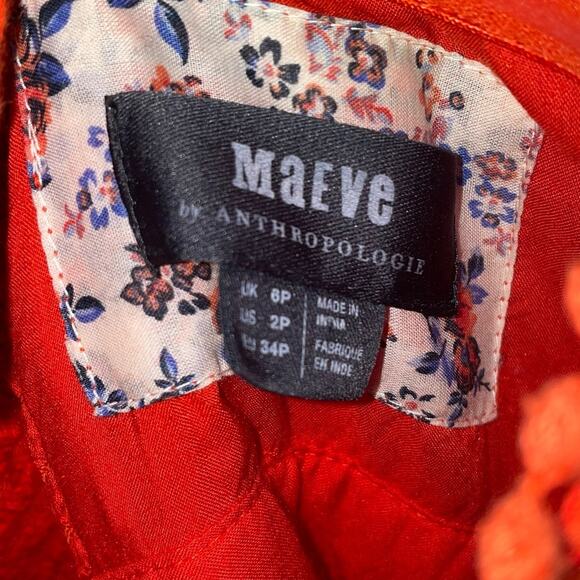 Maeve Orange Textured Jumper 2P Womens Wide Leg Halter Sleeveless Boho Twist - Picture 9 of 9